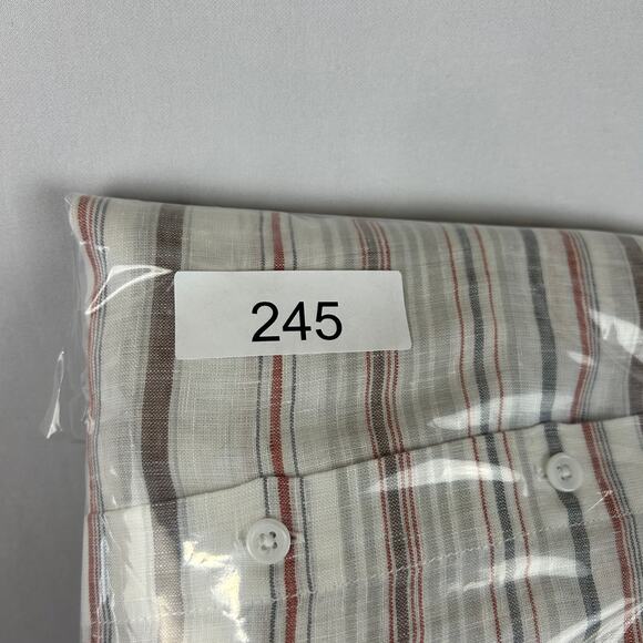 Garnet Hill Easy Linen Tunic Striped Button Up Top Long Sleeve Women's Size S - Picture 9 of 9